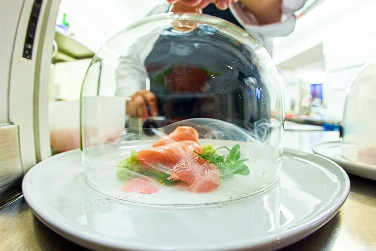 Geräucherter Gravlax-Lachs im italienischen Restaurant Bad Tölz